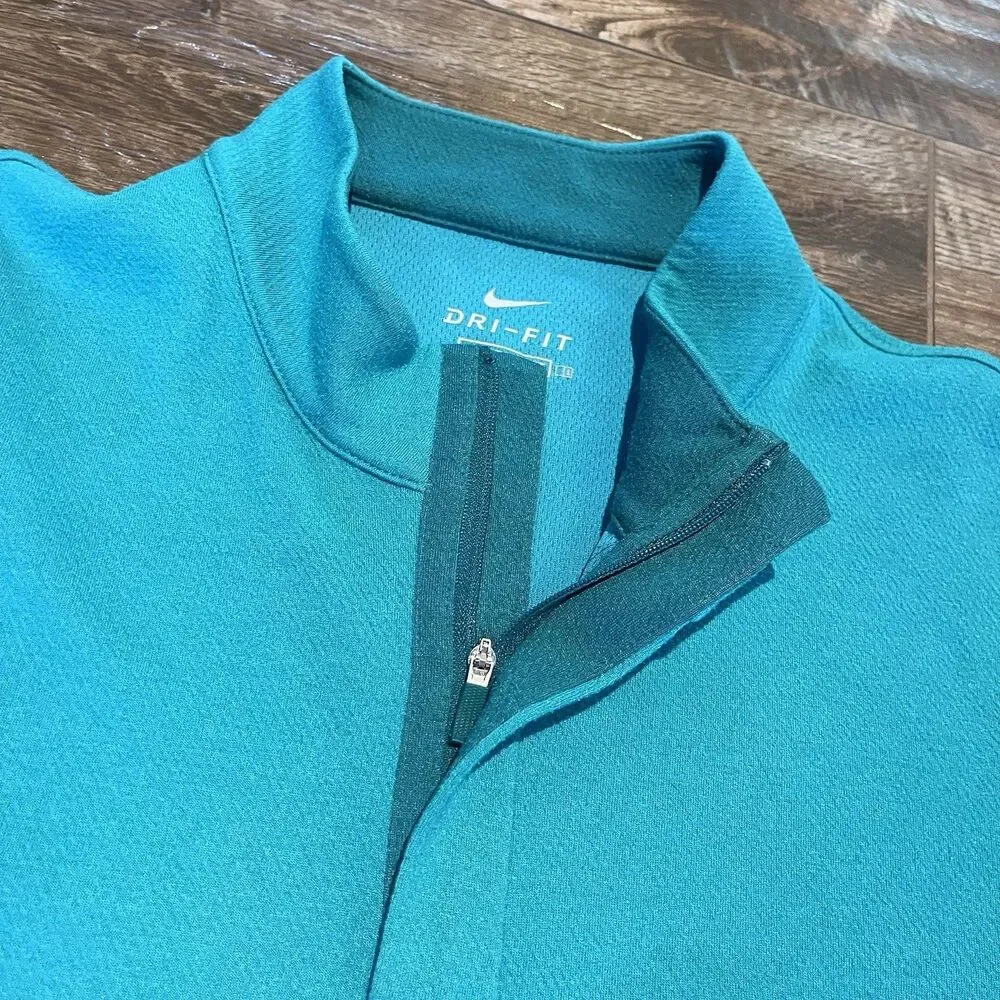 Nike Dri-FIT Half Zip Victory Golf Pullover Mens Large Neptune Green Quarter Zip